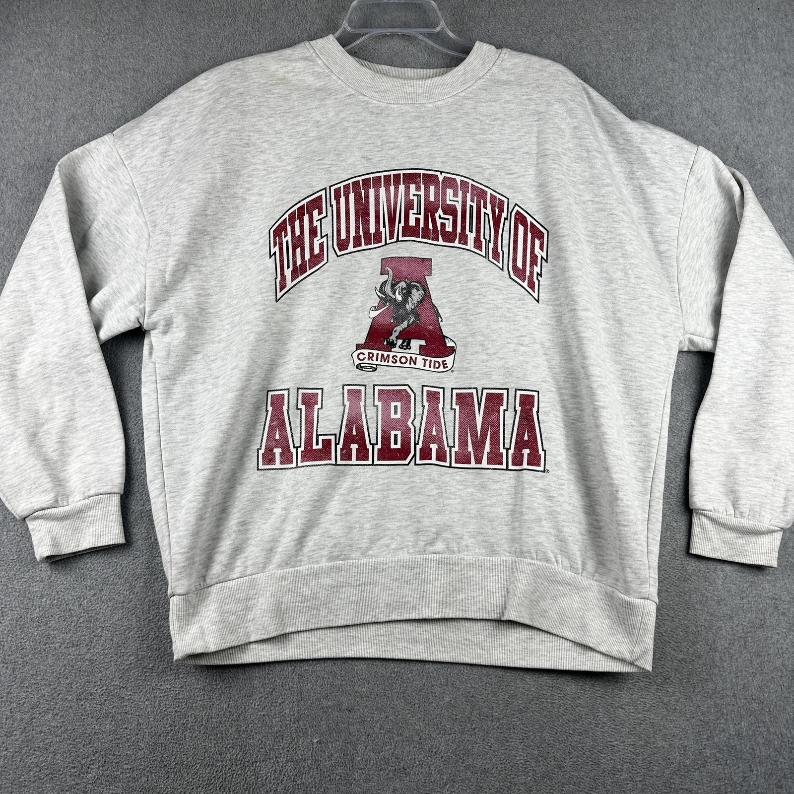 Alabama Crimson Tide Sweater Womens Medium Gray Ncaa Football Pullover Crewneck
